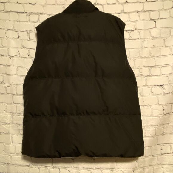 Eddie Bauer Puffer Vest Size XLT Goose Down Black Reversible to Grey Zip Front - Picture 2 of 14